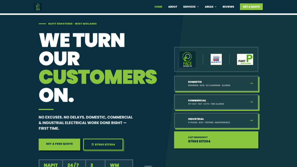 FACE Electrical website