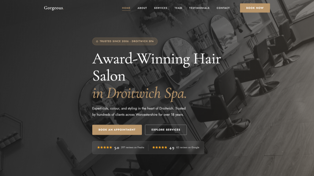Gorgeous Hair Design website